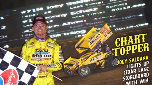 Saldana Holds Off Schatz on Green-White-Checkered Finish to Win Cedar Lake Outlaw Sprint Car Showdown