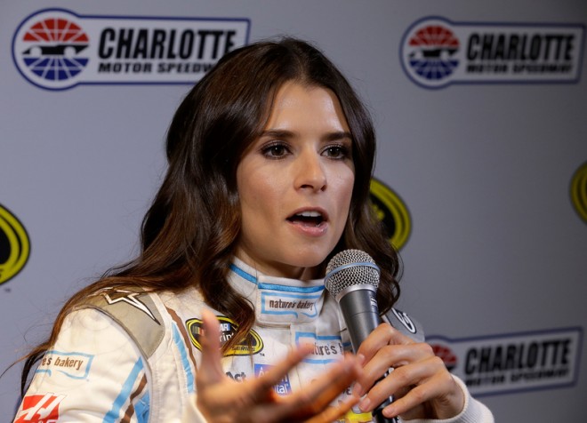 CHARLOTTE, NC - JANUARY 21: Danica Patrick talks with reporters during the NASCAR 2016 Charlotte Motor Speedway Media Tour on January 21, 2016 in Charlotte, North Carolina. Bob Leverone / NASCAR via Getty Images  (Photo by Bob Leverone/NASCAR via Getty Images)