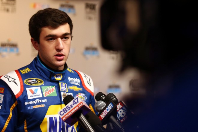 during NASCAR Media Day at Daytona International Speedway on February 16, 2016 in Daytona Beach, Florida.