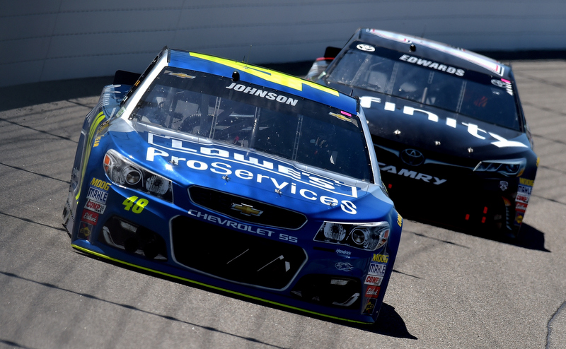 during the NASCAR Sprint Cup Series TOYOTA OWNERS 400 at Richmond International Raceway on April 24, 2016 in Richmond, Virginia.