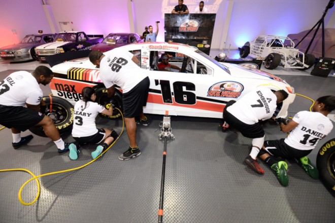 during the D4D Pit Crew Combine at NASCAR Research and Development Center on May 27, 2016 in Concord, North Carolina.