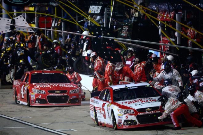 during the NASCAR Sprint Cup Series Federated Auto Parts 400 at Richmond International Raceway on September 12, 2015 in Richmond, Virginia.