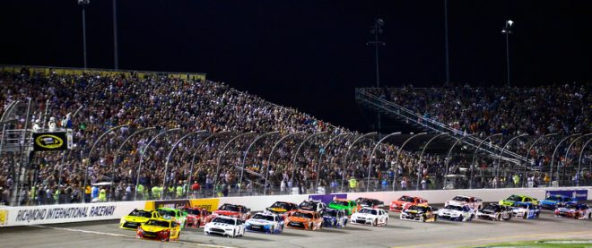 during the NASCAR Sprint Cup Series Federated Auto Parts 400 at Richmond International Raceway on September 12, 2015 in Richmond, Virginia.