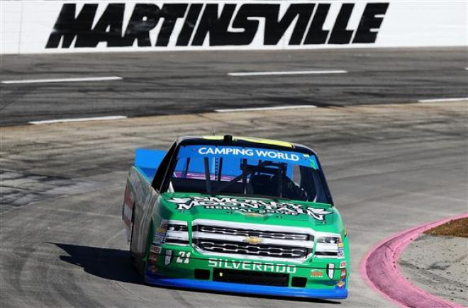 during the NASCAR Camping World Truck Series Texas Roadhouse 200 presented by Alpha Energy Solutions at Martinsville Speedway on October 29, 2016 in Martinsville, Virginia.