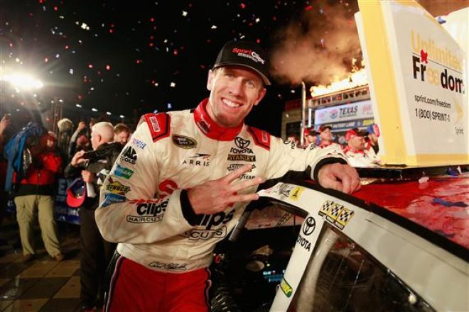 during the NASCAR Sprint Cup Series AAA Texas 500 at Texas Motor Speedway on November 6, 2016 in Fort Worth, Texas.