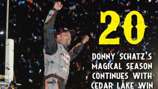 Schatz Edges Pittman in Cedar Lake Speedway Thriller for His 20th World of Outlaws Victory of the Season