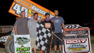 Shaffer holds back Dietrich for Waynesfield Ohio Sprint Speedweek Win